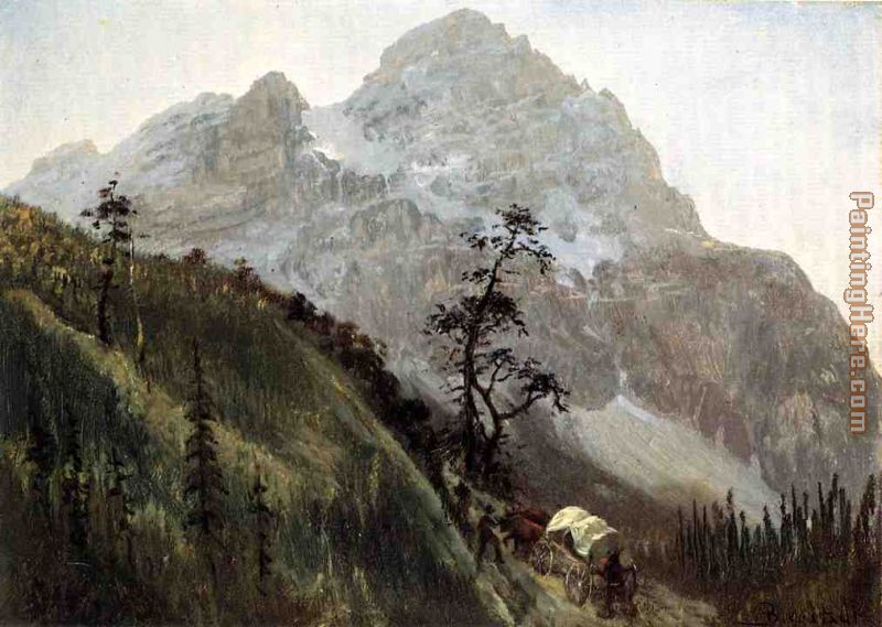 Western Trail - The Rockies painting - Albert Bierstadt Western Trail - The Rockies art painting